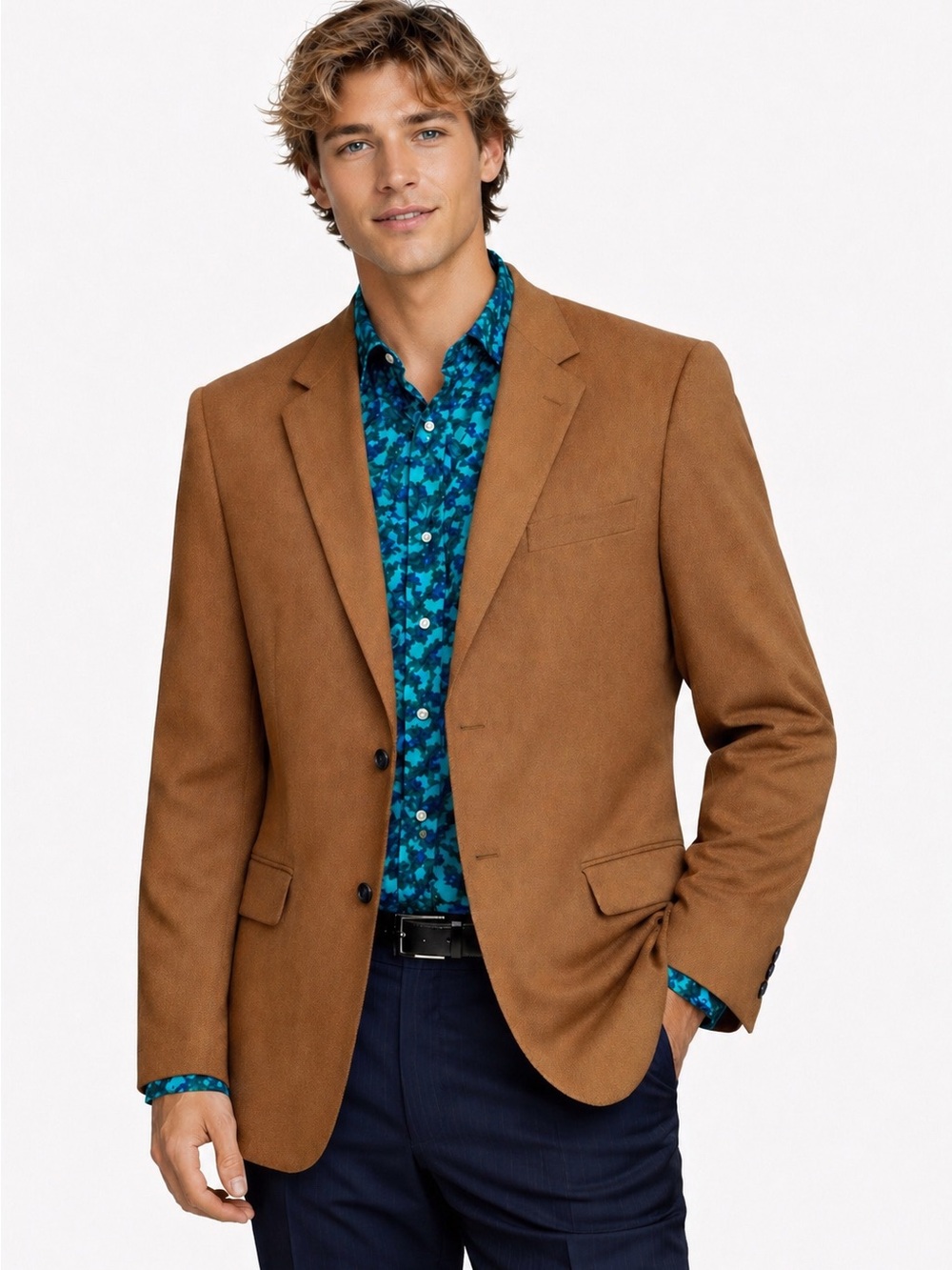 Le 31 Simons Elegant Men's 100% Cashmere Tan Blazer - made in Canada
